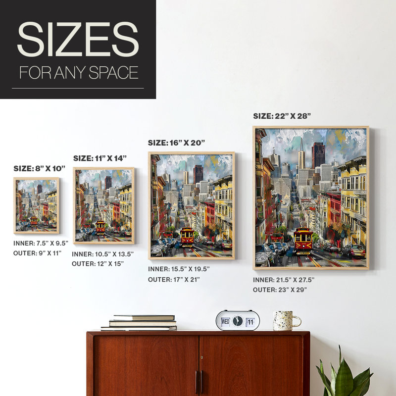 LANDSCAPES Series CCCXLVII Framed Print - Solid Wood, Natural, 11" H x 9" W