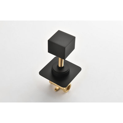 Valve en métal coulé à haut débit de 3/4 po - poignée en laiton, robinets à disque quart en céramique, contrôle de douche noir mat réglable pour assurer la constance et la température,