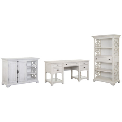 Bureau avec support d'imprimante et bibliothèque