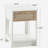 15.75" Rattan End table with  drawer, Modern nightstand, side table for living room, bedroom,white