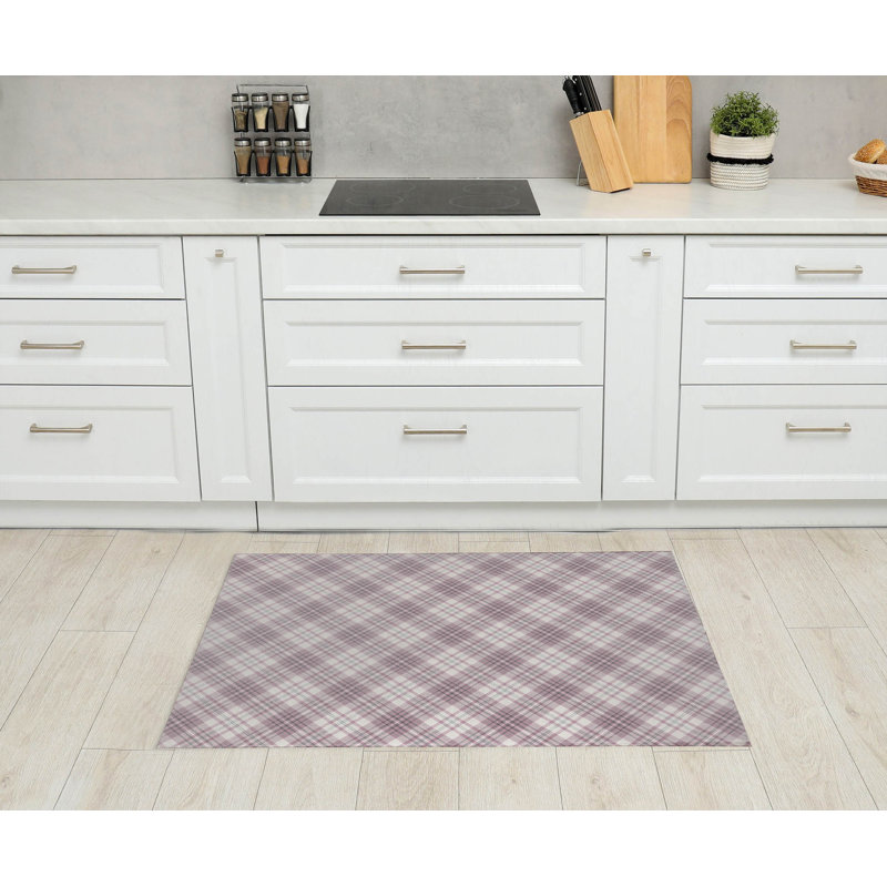 Tapis de cuisine Chinny Tartan, Rose, Rectangle 4pi x 6 pi