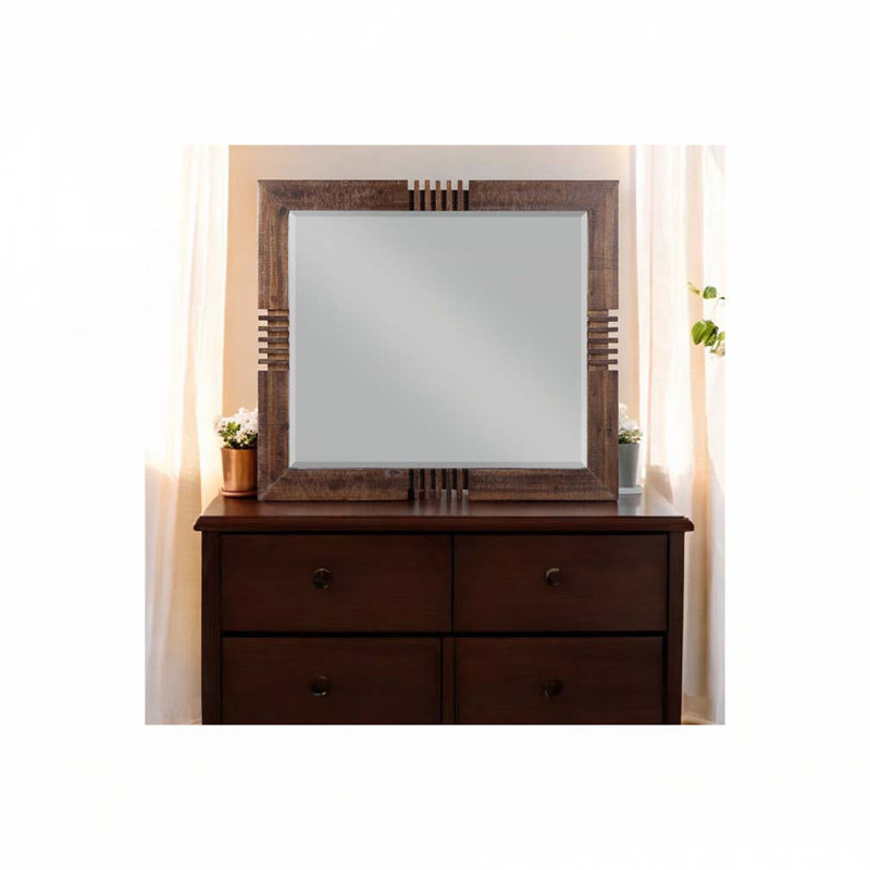Miroir à finition chêne, 39 po x 44 po