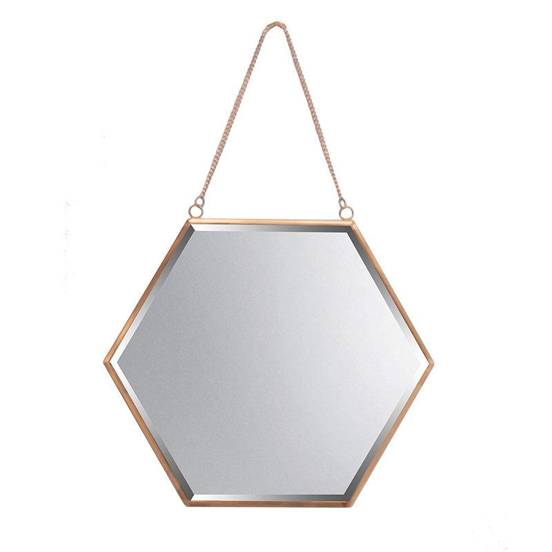 Daulton Metal Flat Wall Mirror, Rose Gold