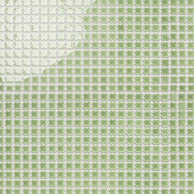 Fioretti 12 in. x 12 in. Porcelain Mosaic Tile, Green