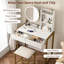Bureau de coiffeuse avec miroir et tabouret
