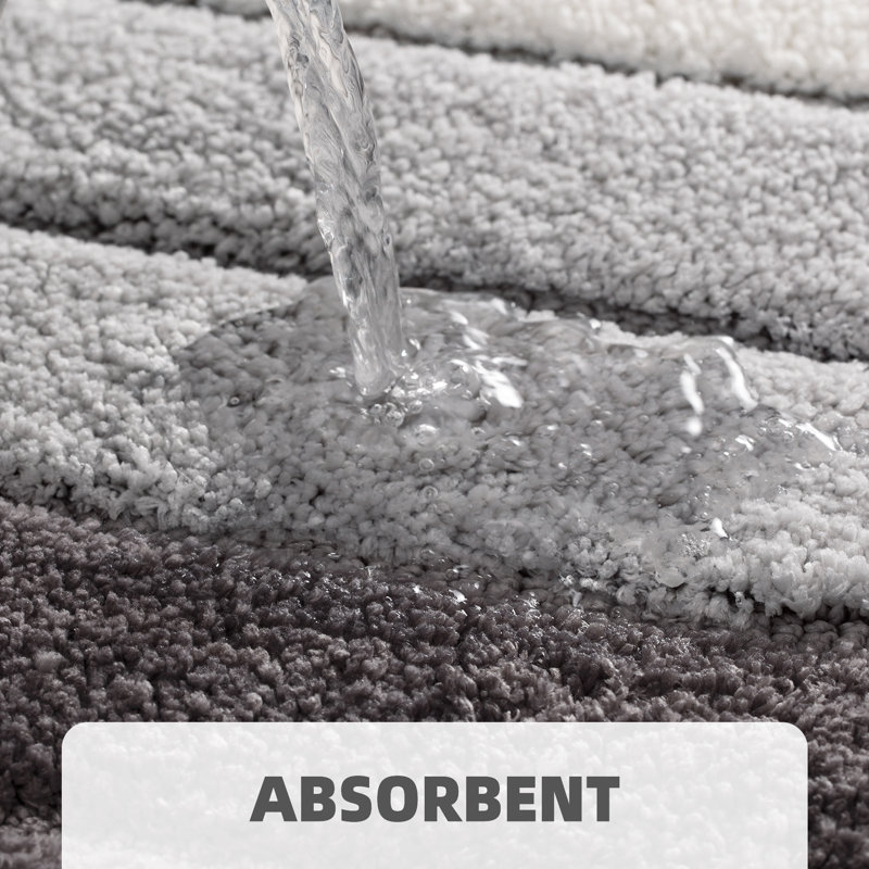 Danimir Microfiber / Microsuede Non-Slip Bath Rug, 16" W x 24" L, Gray
