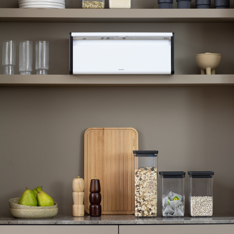 Brabantia Fall Front Bread Box, White