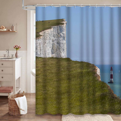Rideau de douche imperméable avec 12 crochets Beachy Head
