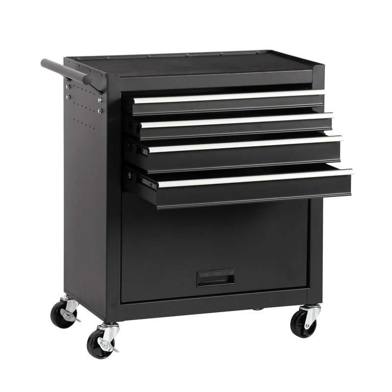 Coffre roulant 4 outils - Armoire en acier robuste pour garages, ateliers, ateliers de réparation, entrepôts