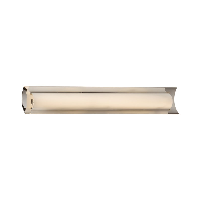 Barre d'éclairage de salle de bain 1 lumière DEL à intensité variable Carlotte, Chrome poli, Opale