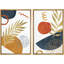 Mid-Century Vibrantest Plants Semi Circles - Ensemble de 2 reproductions sur toile flottantes-98554118-98554119