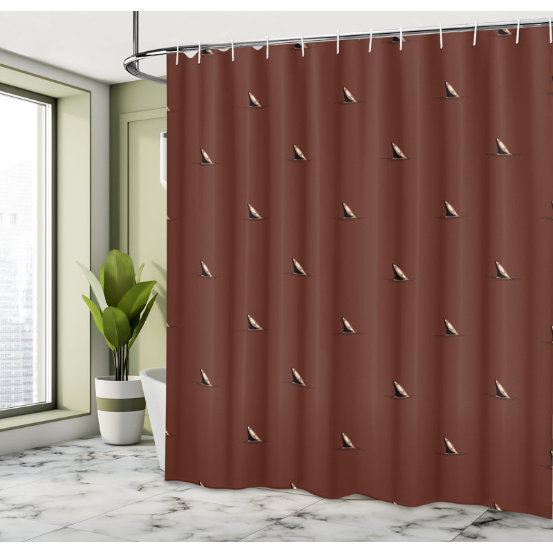 Shower Curtain with Hooks Included, 75"H x 69"W, Seal Brown
