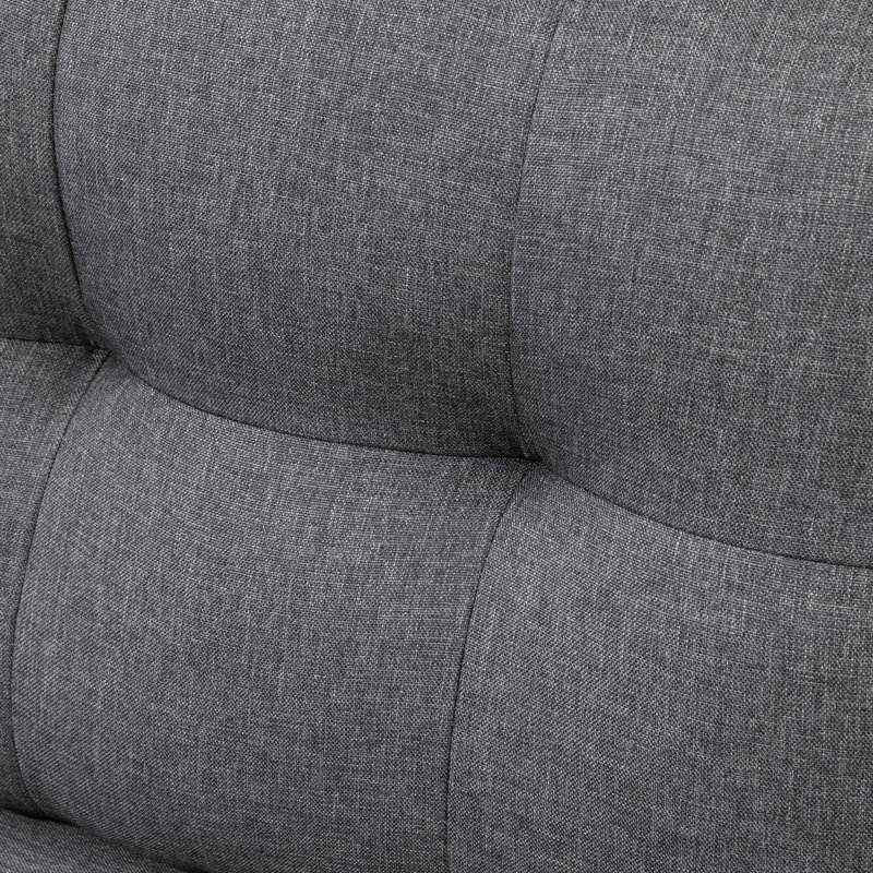 Canapé à accoudoirs carrés 76,8 po Baliny, Polyester 100 % gris foncé