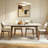 6 - Person White Rectangular Sintered Stone Stone Tabletop Dining Table Set-112369634-112369637