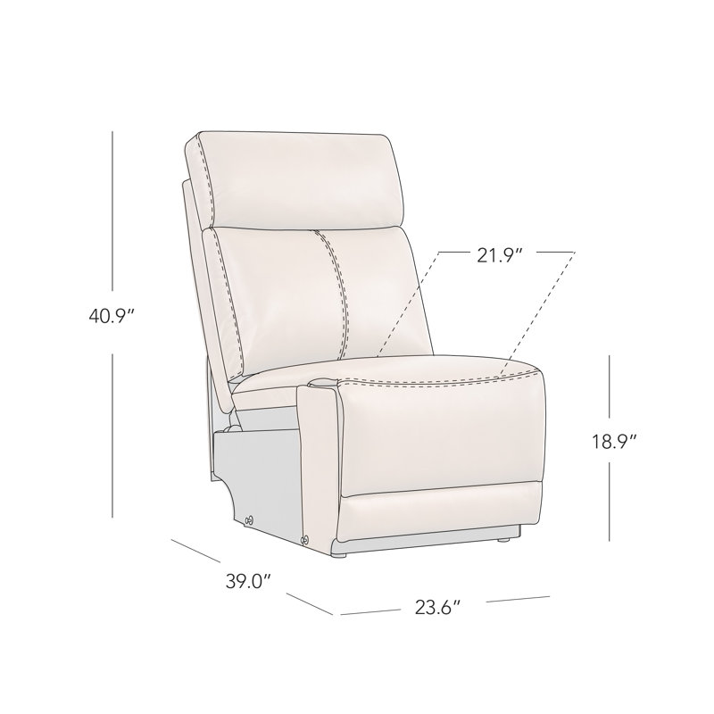 Mejas Genuine Leather Chair, Navy