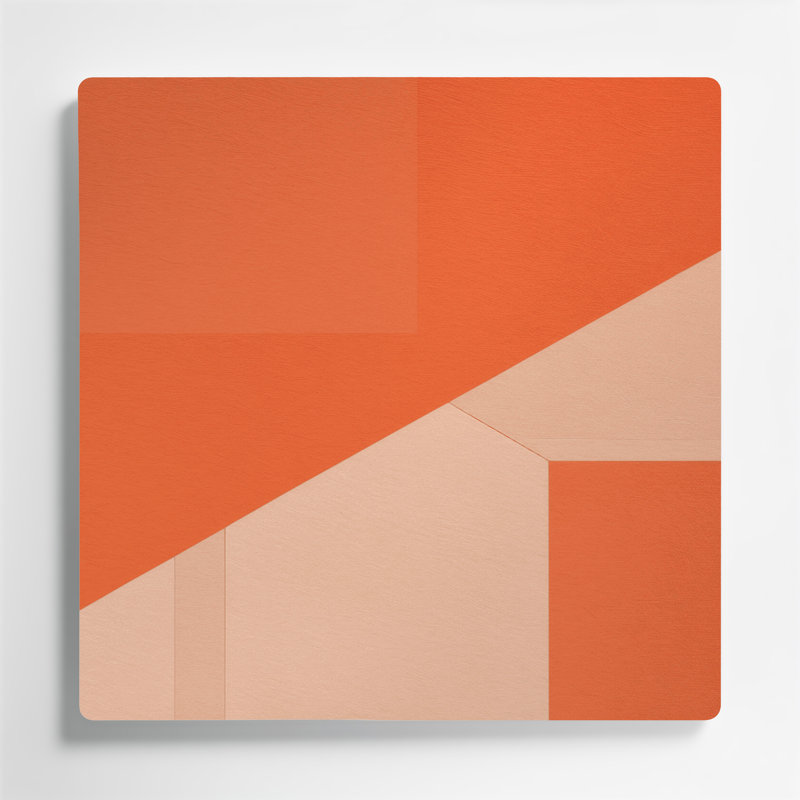 Minimalism 98 Orange Metal Wall Art, 12" H x 12" W