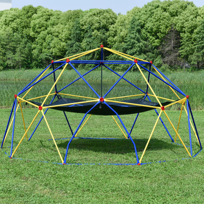 Geometric Dome Climber Play Center, Kids Climbing Dome Tower with Hammock