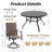 6-Person Outdoor Dining Set with 6 Padded Swivel Sling Chairs and 47" Round Steel Dining Table-132774339
