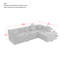 Canapé modulaire en L 105,5 po, canapé modulaire en L capitonné à assise profonde avec méridienne pour salon-1467906302