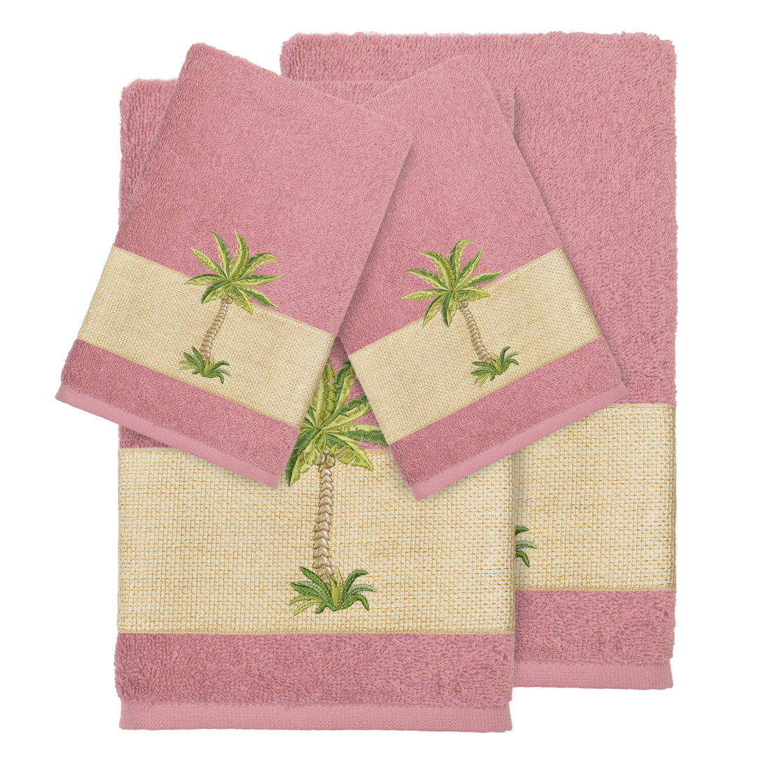 Colton 100% Turkish Cotton Embellished 4 Piece Towel Set Linum Home Textiles 