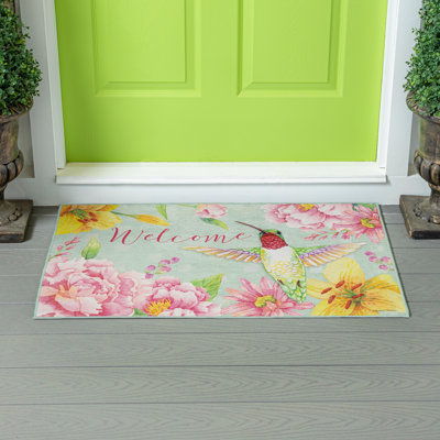 Tapis intérieur / extérieur lavable Welcome Hummingbird