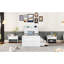 White Twin Size Bed With Headboard Outlets & Ample Storage Space Feature Stylish Decoration