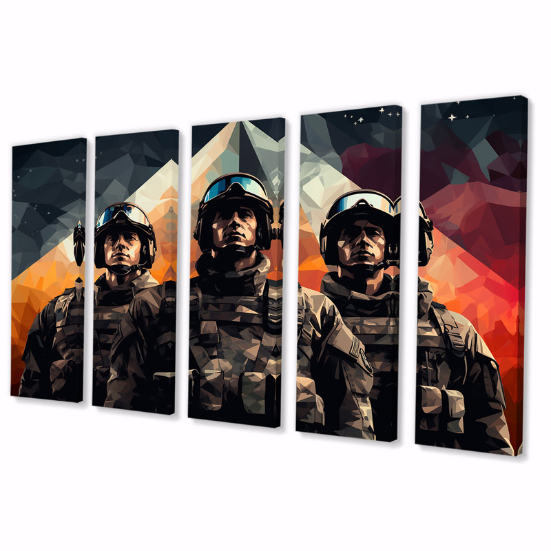 "Militaires de précision militaire 5 pièces" 5 pièces, H 32 po x l 80 po
