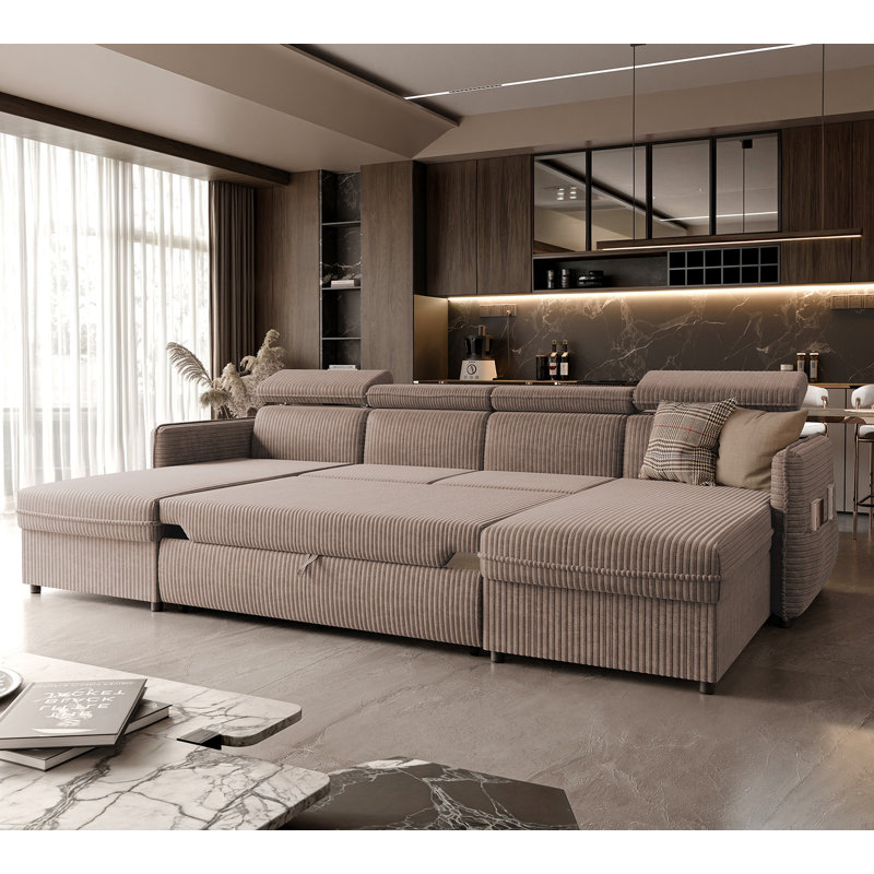 5 Seater Sofa Bed, Cream