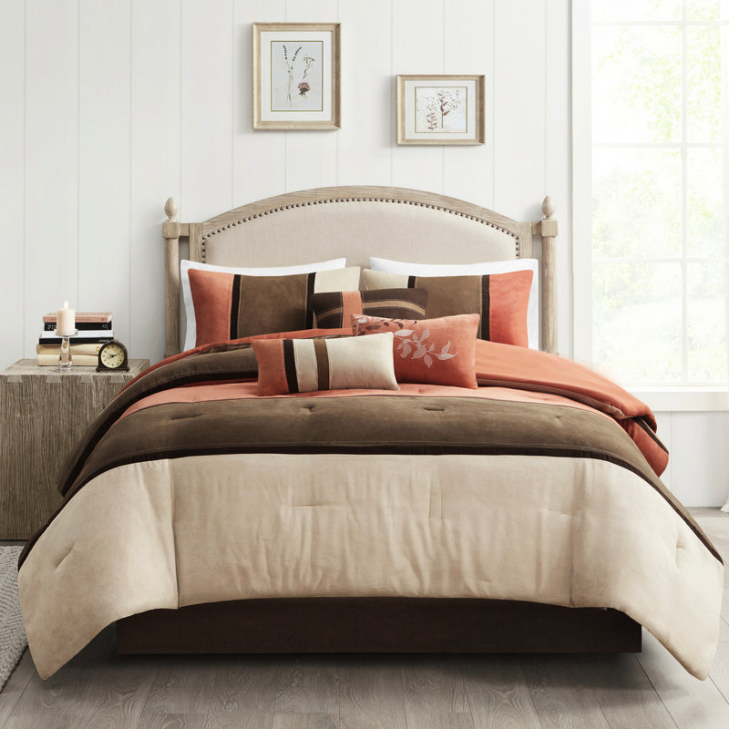 Faux Suede Comforter - King Coral Pieced Elegance 2 7 Piece Simple Bedding