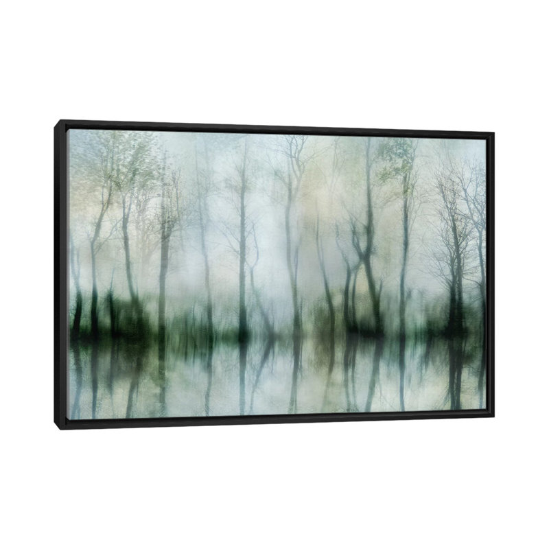 « ponded pond », impression sur toile, H 18 po x l 26 po x P 1,5 po, Toile avec cadre flottant noir, Pas de tapis