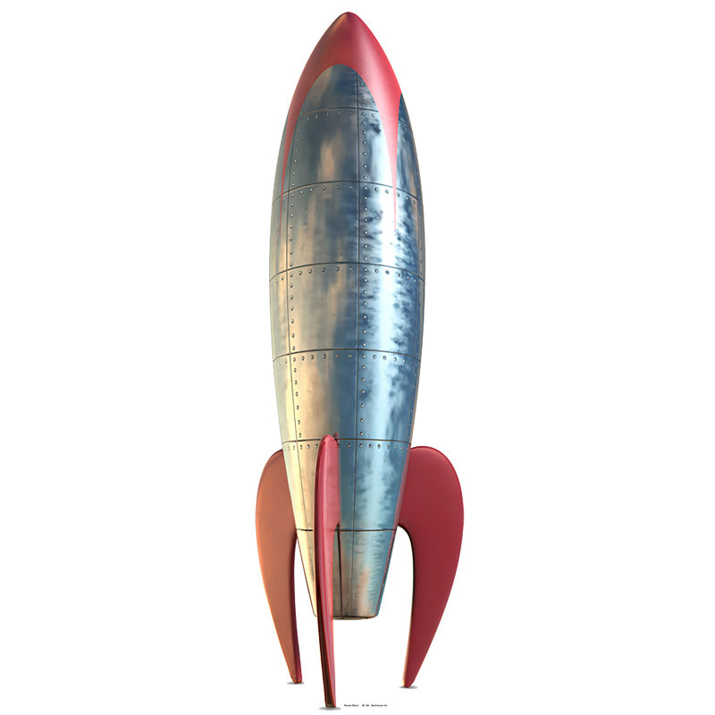 Retro Rocket Cardboard Standup