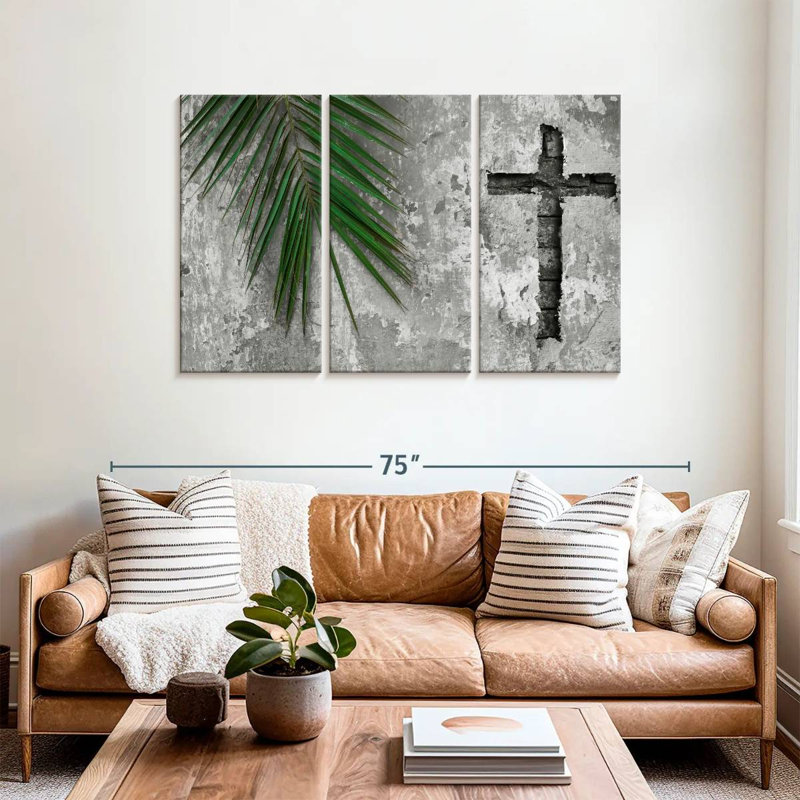 Adella Grunge Cross, 36" H x 57" W