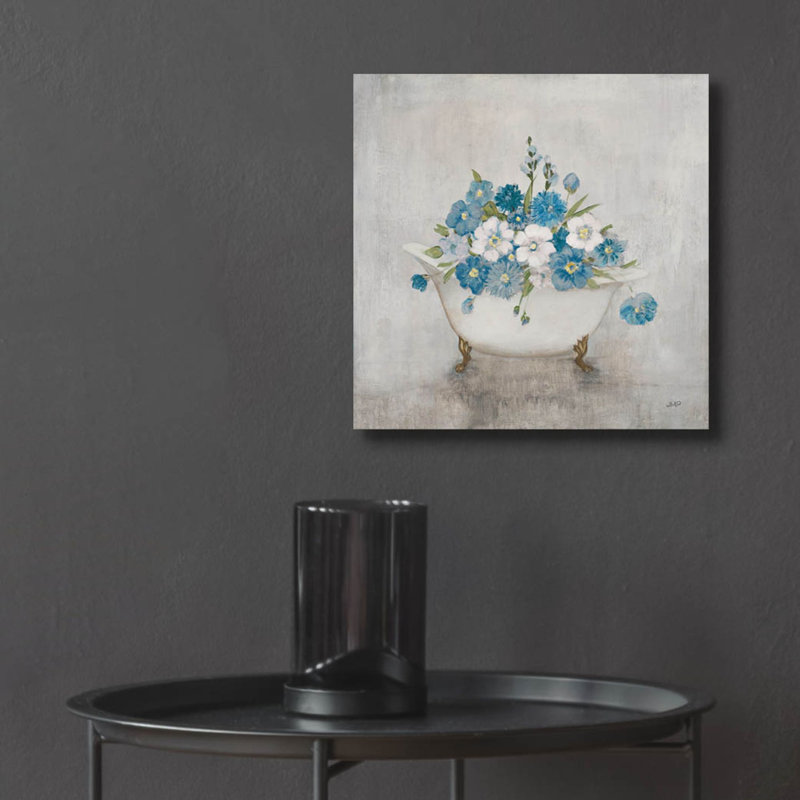 Art mural en verre Winston Porter «Bathing Beauty Blue» par Julia Purinton, H 12 po x l 12 po x P 0,13 po