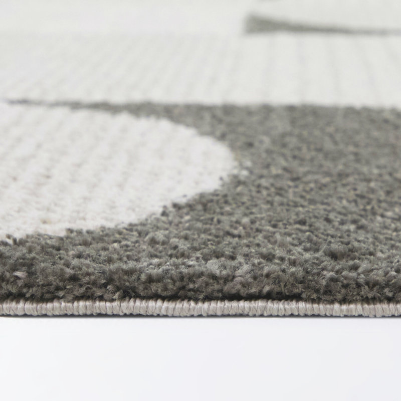 Hayley Grey Modern Geometric Area Rug, Rectangle 5'3" x 7'