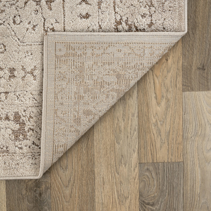 Tapis texturé beige texturé, Rectangle 7 pi 10 po x 10 pi