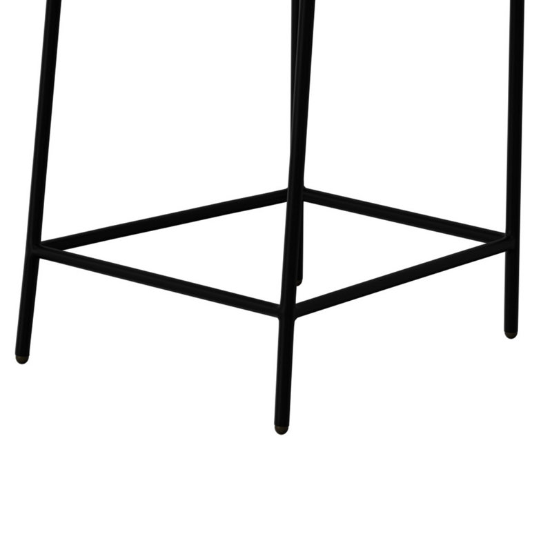 Chaise de bar Iffa, dossier ouvert, fer noir, cognac, Noyer blanc brun, Tabouret de comptoir (siège d'une hauteur de 24 p
