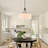 6-Light Modern Drum Black Chandelier with Linen Shade-2101624527