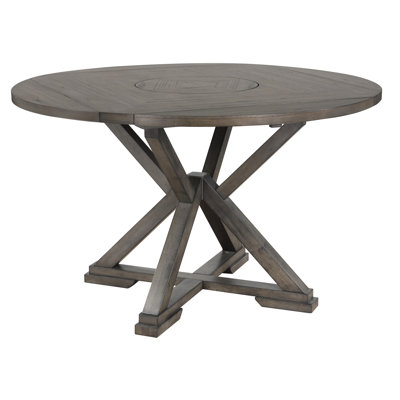 Dowdey 60 " Extendable Round and Square with Solid Wood Base Dining Table
