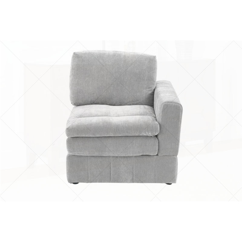 Canapé modulaire 1 pièce LAF / RAF, Gris