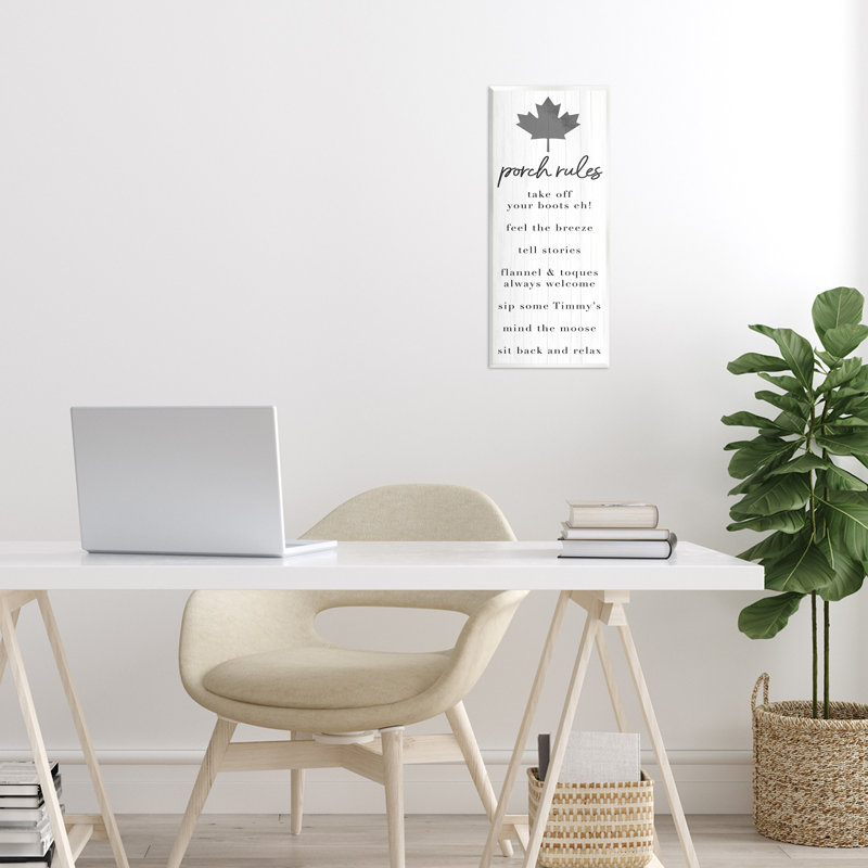 Plaque murale Canadian Porch Rules, design par Lil 'Rue