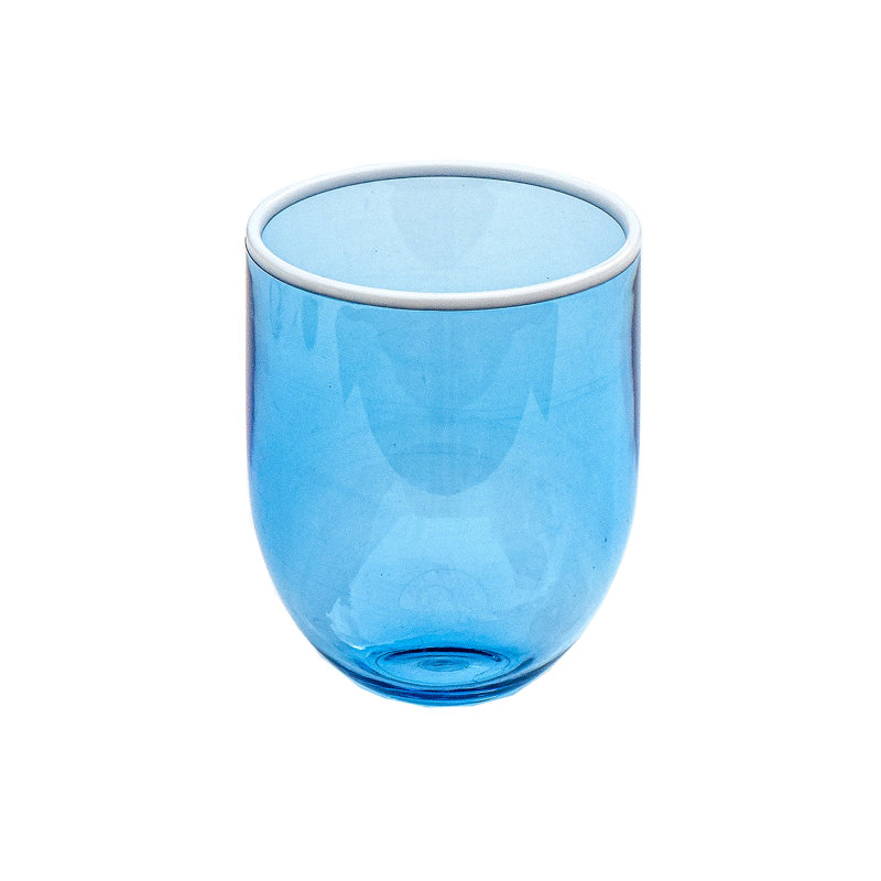 Verre à vin sans pied en acrylique Contrast - bleu - 15 oz