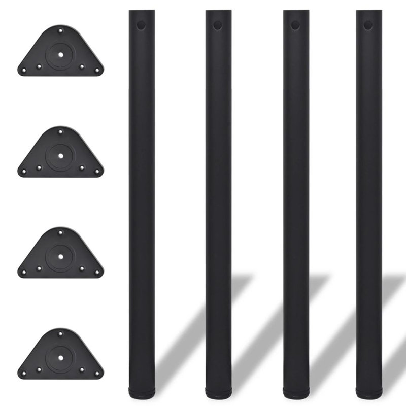 Table Leg, 34.6in H x 2.4in W x 2.4in D, Black