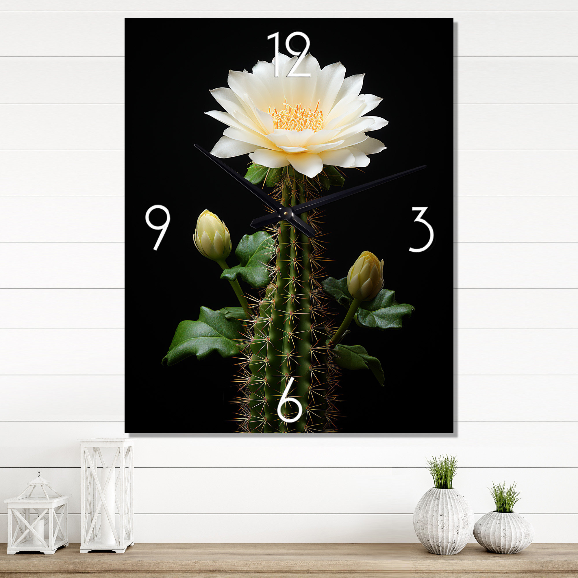 Latitude Run® Cactus Isolation II - Cactus Wall Clocks | Wayfair