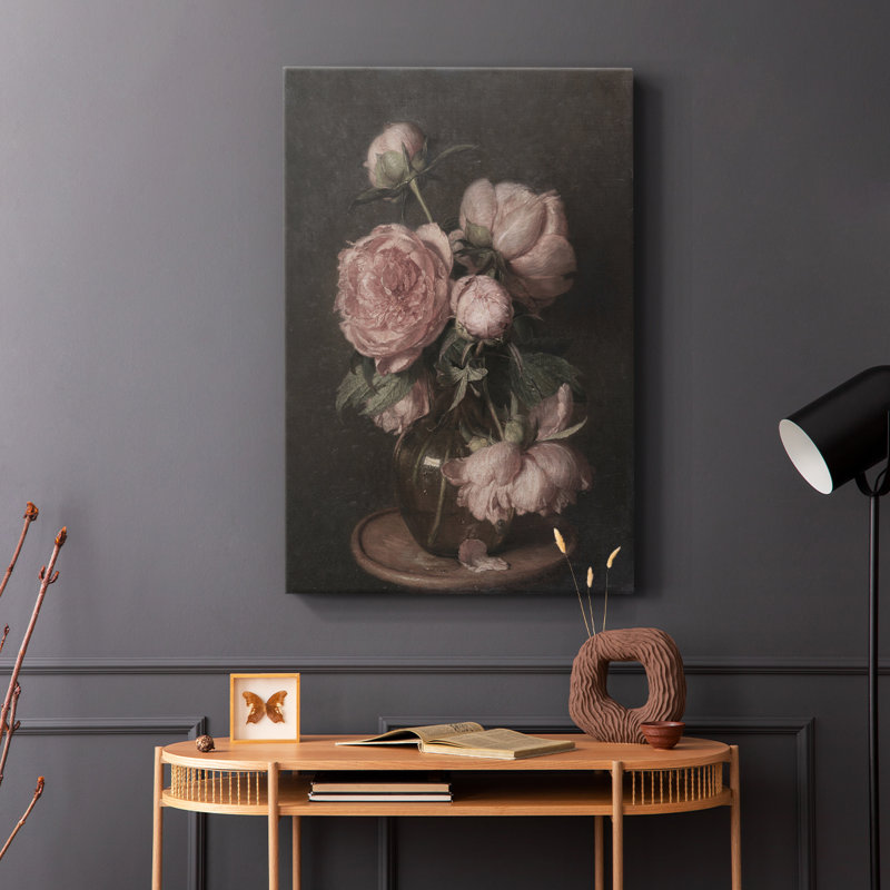 Imprimé floral rétro Cxxi - galerie enveloppée de cavas, H 27 po x l 18 po