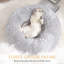 Lit pour chat rond de 24 pouces, lit en fourrure de première qualité moelleux avec fond en beignet clouté et lavable à la machine
