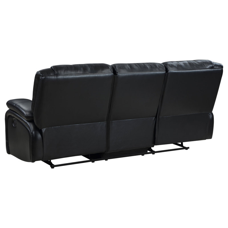 Elodie Black Upholstered Motion Reclining Sofa, Black