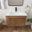 Meuble-lavabo de 30 pouces avec lavabo en céramique blanc Manzano et tablette ouverte réglable