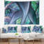 Tapisserie à tiges de plantes exotiques bleues-28498143