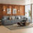Bianca U-Shape 4 Seats Wide Plush Corduroy Modular Sofa Memory Foam Sectional With Storage For Living Room-755396558
