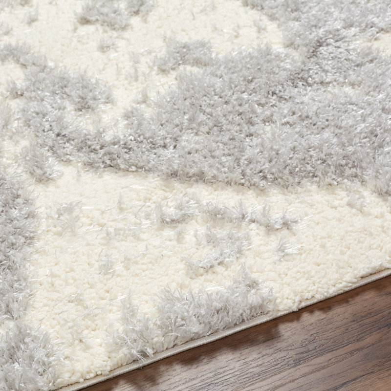 Rameriz Rectangle Abstract Machine Woven Polypropylene Area Rug in Light Gray/Gray, Rectangle 7'9" x 9'6"